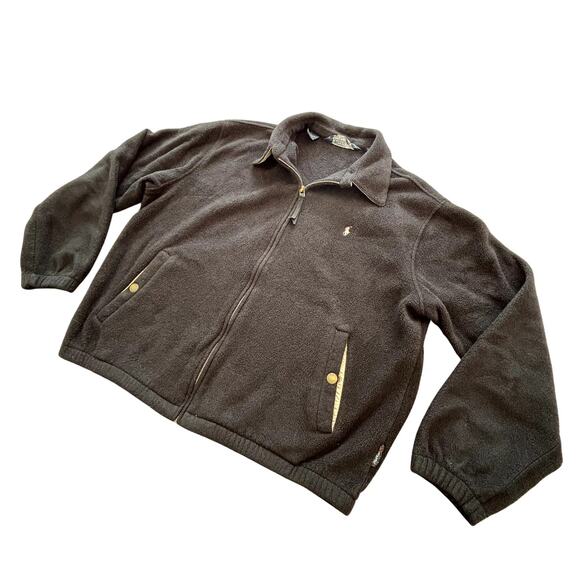 VTG 90s POLO RALPH LAUREN Full Zip Polartec Fleece Jacket in Black SZ XL - Picture 3 of 12
